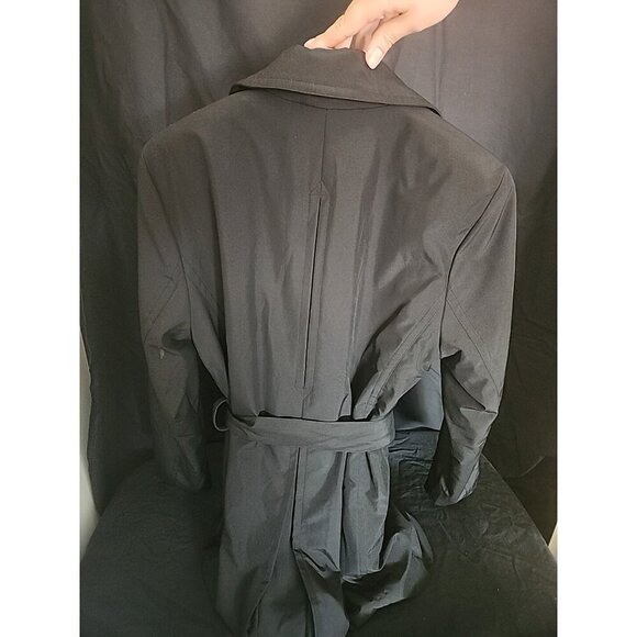 FLEET STREET Polyester/cotton Car Jacket Coat Womens size M Black With Belt - Picture 4 of 8